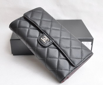 High Quality Chanel Classical Caviar Leather Clutch Wallet 31509 black